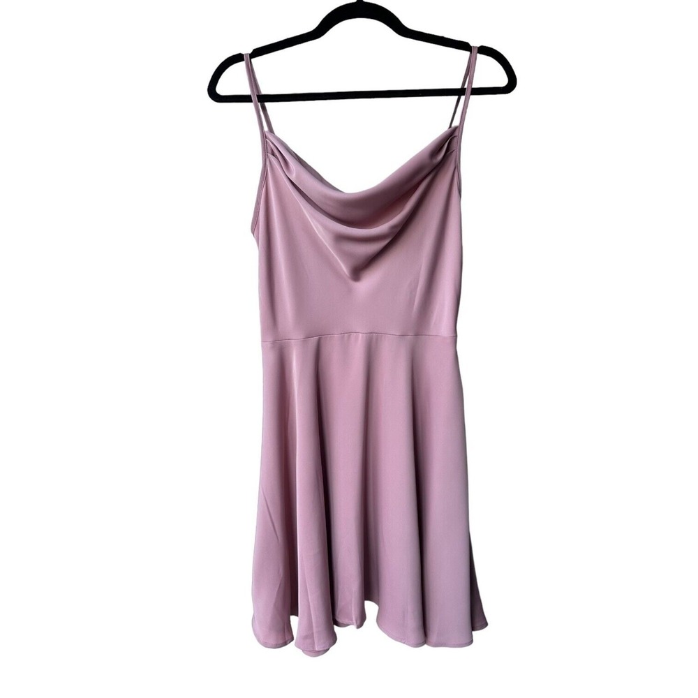 pretty garden cowl neck satin mini dress pink women size small